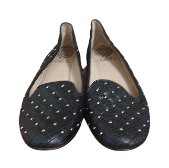Vince Camuto Black Quilted Studded Flats Loafers Size 8 - Picture 2 of 11